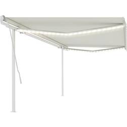 vidaXL Manual Retractable Awning with 5x3 Cream