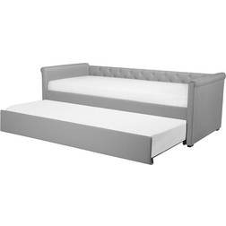 Beliani Libourne Onderschuifbed Grijs Polyester