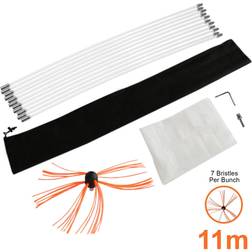 Maxblast Kit de ramonage 11m Nylon Flexible Hérisson de Ramonage Synthétique Nettoyage Poêle Entrainement