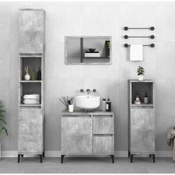 vidaXL Set De Muebles Baño 3 Pzas Madera Contrachapada Gris Hormigón