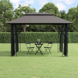 vidaXL Gazebo Con Pareti Laterali Antracite 400x300x270 cm Acciaio