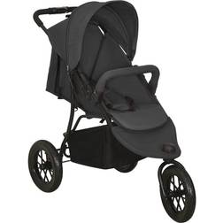 vidaXL Bébé Landau de Voyage Pliable Extérieur Système de Pliage À une Main Dossier et Repose-pied Réglables Anthracite Acier