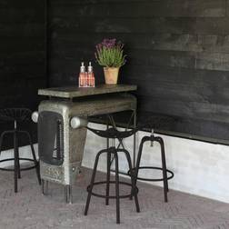 Esschert Design Sedia Da Bar Con Sedile Trattore Nera - New