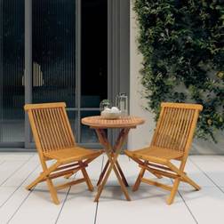 vidaXL 3-tlg Garten-Essgruppe Massivholz Teak Braun Essgruppe