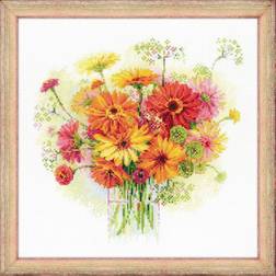 RIOLIS 12" Watercolor Gerberas Counted Cross Stitch Kit