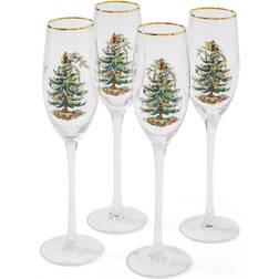 Spode Christmas Tree Green Trim Champagne Glass