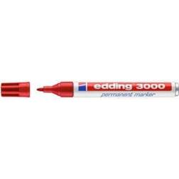 Edding 3000 permanent marker red box of 10 round tip 1.5-3 mm quick-drying permanent markers waterproof, smudge-proof