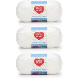 Red Heart Soft Baby Steps Yarn-White Multipack Of 3