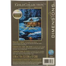 Dimensions Moonlit Cabin Gold Petite Counted X Stitch, Navy