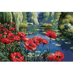 Dimensions Needlepoint Kit, Lakeside Poppies, 16" x 11"