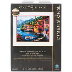 Dimensions/Gold Collection Counted Cross Stitch Kit 15"X12"-Lakeside Village 16 Count