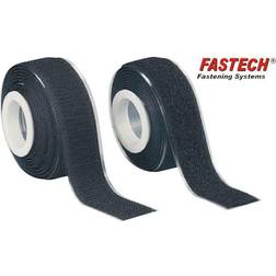 Fastech Nastro A Strappo Da Incollare Lato Morbido E Lato Rigido 2000 mm x 25 mm Nero 1 Paia