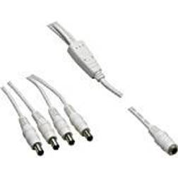 Voltcraft Niedervolt- 1x DC-Kupplung auf 4 x DC Stecker, Elektronikkabel Stecker, Weiss