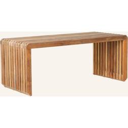 HKliving Slatted 96 cm Teck Naturel - Bois Naturel Banc de Jardin