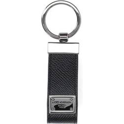 Dolce & Gabbana Calfskin Key Chain with Logo Tag Uomo