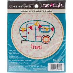 Dimensions/Short N Sweet Mini Embroidery Kit 4 -Camper-Stitched In Thread