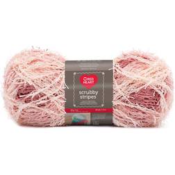 Red Heart Scrubby Stripes Yarn-Peachy E833S-122