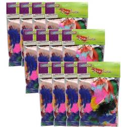 Creativity Street Plastic Turkey Plumage Feathers, Bright Hues, Set Of 12 Packs