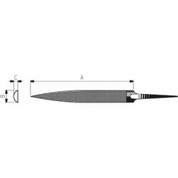 Dick 11561210 Lime De Précision Demi-Ronde 125 mm Manche 1 pc