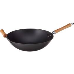Joyce Chen Professional Series 14-Inch Cast Iron Wok with Maple Handle