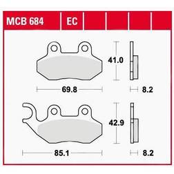 TRW Lucas MCB684 Scheibenbremsbelag, Organisch