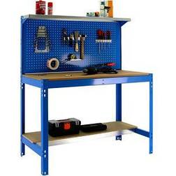 8435104946855 banco de trabajo, azul/madera, 1445x1210x610 Simonrack