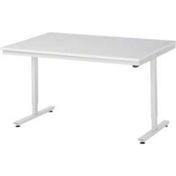 Rau Work table, electric height adjustment, melamine worktop, max. load 150 kg, WxD 1500 x 1000 mm