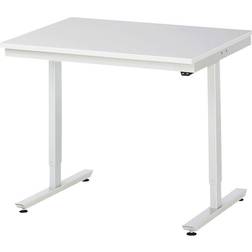 Rau Work table, electric height adjustment, melamine worktop, max. load 150 kg, WxD 1000 x 800 mm