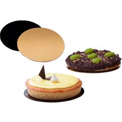Kagepap guld/sort kraftig Ø24cm 100stk/pak Plastpose & Folie