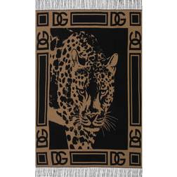 Dolce & Gabbana Casa Leopard Cashmere Blankets Brown, Black, Gold (152.4x)