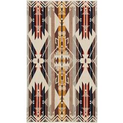 Pendleton Oversized Jacquard Bath Towel Beige, White (177.8x101.6cm)
