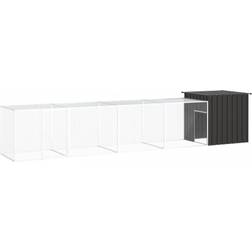 vidaXL Gabbia Per Polli Antracite 500x91x100 cm Acciaio Zincato
