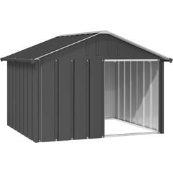 vidaXL Casa De Perro Acero Galvanizado Antracita 116.5x103x81.5 cm