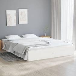 vidaXL Estructura De Cama Maciza Blanco 140x190 cm