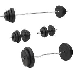 vidaXL Set Bilanciere e Manubri con Dischi 120 kg