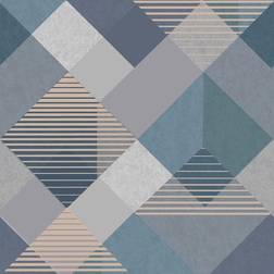 Superfresco Easy Kaleidoscope Geometric Denim Wallpaper