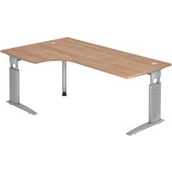Hammerbacher Schreibtisch Teda H680-860xB2000xT1200mm Nussbaumdekor Winkelf.R/L Writing Desk
