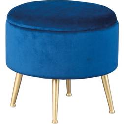 Inter Link Tabouret Willandra Avec Espace De Rangement L 41 x P 41 x H 38 cm Bleu Pouf