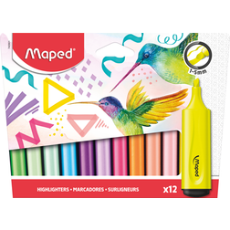 Maped Fluopeps Highlighters, sæt 12 ass. Farver Bestillingsvare, 7-8 dages levering