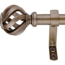 Decopolitan Side Curtain Rod Pair Alloy Steel Dark Bronze 12 to 20 Inches