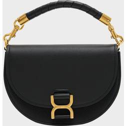 Chloe Marcie Leather Chain Crossbody Black/Gold