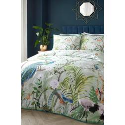 Soiree Soiree Peacock Jungle Print Thread Count Duvet Cover Green
