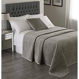 Paoletti Brooklands Luxury Bedspread Silver, Grey