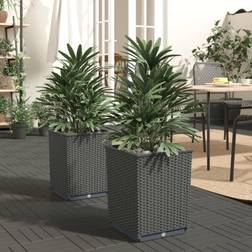 vidaXL Planters 2 Pcs Black 30x30x37cm Polypropylene