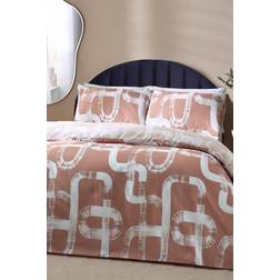 Tuba Abstract Cotton Rich Reversible Duvet Cover Pink