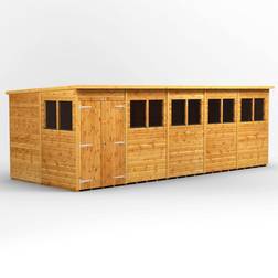 power 20x8 Pent Double Door Shed (Building Area )