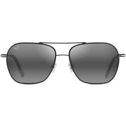 Tommy Bahama Mano Polarised Aviator Sunglasses - Black/Silver Stripe/Neutral Grey