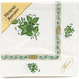 Chinese Bouquet Green Paper Napkins, Set of 20