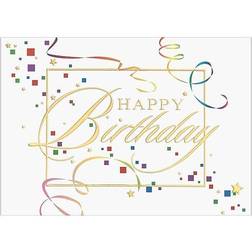 Jam Paper Blank Birthday Card Sets 25/Pack Happy Birthday Squares