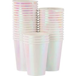 Juvale Iridescent Party Supplies, Paper Cups 12 oz, 36 Pack